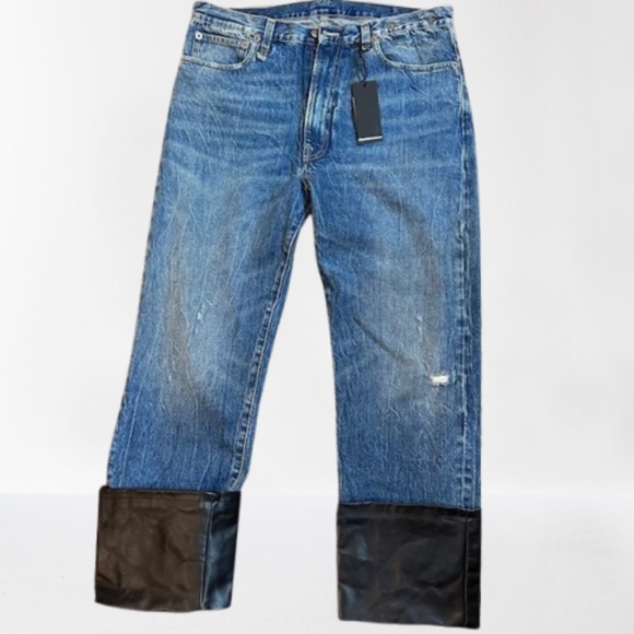 R13 Axl Leather Cuff Straight Leg Jeans Size 31🌸 - Picture 4 of 15